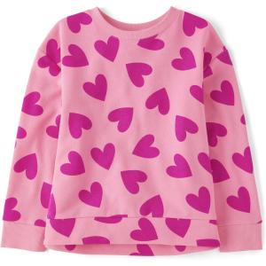 The Children’s Place Girls Long Sleeve Crew Neck Pullover Sweater(Love Hearts)