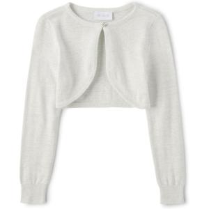 The Children’s Place Girls Long Sleeve Shrug Cardigan(Metallic White)