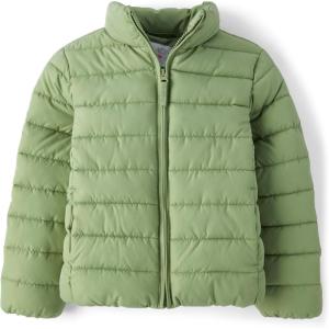 The Children’s Place Girls’ Medium Weight Wind-Resistant, Water-Resistant Puffer Jacket(Misty Glen)