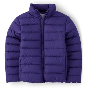 The Children’s Place Girls’ Medium Weight Wind-Resistant, Water-Resistant Puffer Jacket(Solar Storm)