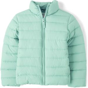 The Children’s Place Girls’ Medium Weight Wind-Resistant, Water-Resistant Puffer Jacket(Wintermint)