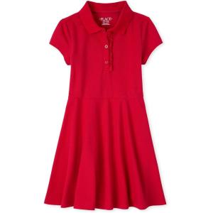 The Children’s Place Girls Pique Polo Dress(Ruby)