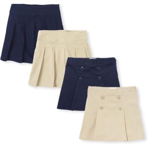 The Children’s Place Girl’s Pleated/Button Skort(Sandy/Tidal 4-pack)