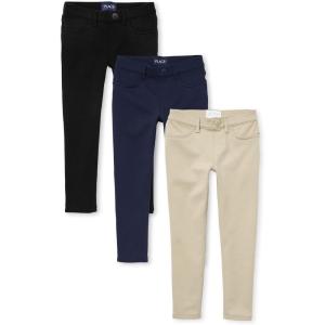 The Children’s Place Girls Ponte Knit Pull on Jeggings(Black/Sandy/Tidal 3-pack)
