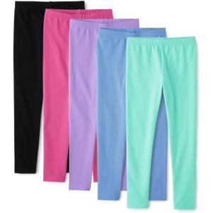 The Children’s Place Girls’ Printed Leggings 2-Pack(Purple/Blue/Mint/Pink/Black 5-pack)