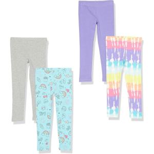 The Children’s Place Girls’ Printed Leggings 2-Pack(Rainbow/Blue Doodle/Grey/Purple 4-pack)
