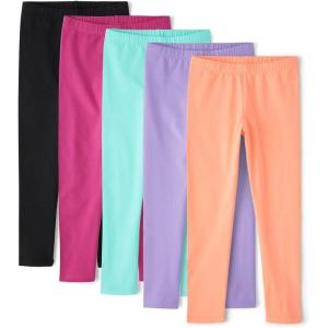 The Children’s Place Girls’ Printed Leggings 2-Pack(Solid Multicolor 5-pack)