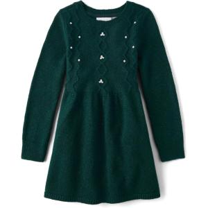 The Children’s Place Girls Puff Sleeve Dress, Long Sleeve(Balt Green Pearl)