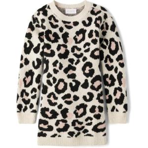 The Children’s Place Girls Puff Sleeve Dress, Long Sleeve(Leopard)