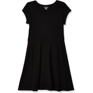 The Children’s Place Girls’ Short Sleeve Basic Skater Dress 2 Pack(Black Single)