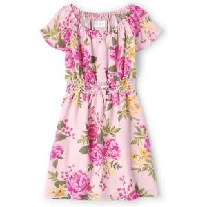 The Children’s Place Girls’ Short Sleeve Dressy Dress(Rose Floral)