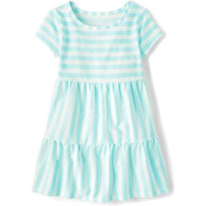 The Children’s Place Girls’ Short Sleeve Dressy Dress(Seagrove Stripe)
