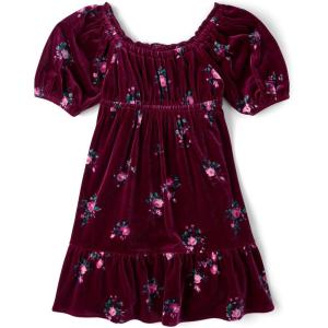 The Children’s Place Girls’ Short Sleeve Dressy Dress(Sugar Beet Velour)