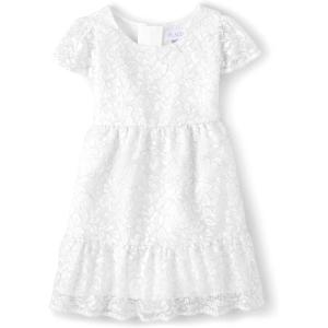 The Children’s Place Girls’ Short Sleeve Dressy Dress(White Lace)