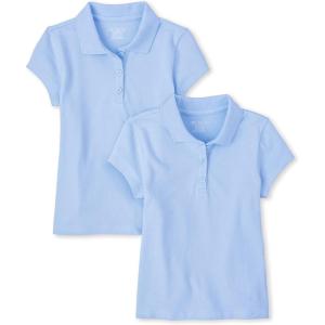 The Children’s Place Girls’ Short Sleeve Pique Polo, 2 Pack(Daybreak 2-pack)