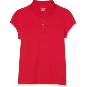 The Children’s Place Girls Short Sleeve Ruffle Pique Polo(Ruby)