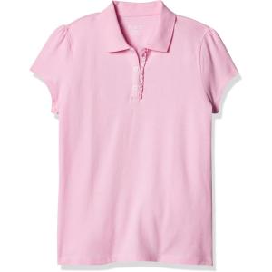 The Children’s Place Girls Short Sleeve Ruffle Pique Polo(Sparkle Pink Single)
