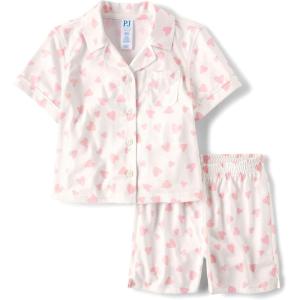 The Children’s Place Girls Sleeve Top and Shorts 2 Piece Pajama Set(Hearts)