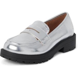 The Children’s Place Girls’ Slip-On Loafer(Silver Platform)