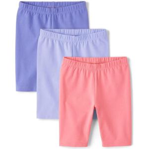 The Children’s Place Girls’ Solid Bike Shorts(Periwinkle 3-pack)