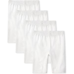 The Children’s Place Girls’ Solid Bike Shorts(White 4 Pack)