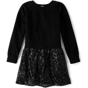 The Children’s Place Girls Tutu Dress, Long Sleeve(Black Sweatshirt)
