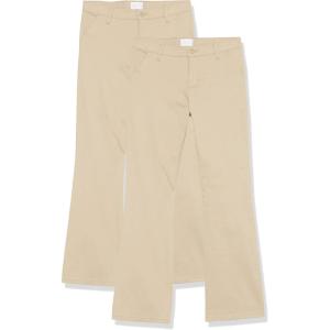 The Children’s Place Girls’ Uniform Bootcut Chino Pants(Sandy 2-pack)