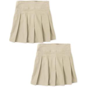 The Children’s Place Girls’ Uniform Pleated Skort(Sandy 2-pack)