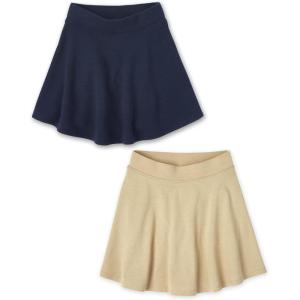 The Children’s Place Girls’ Uniform Pleated Skort(Sandy/Tidal 2-pack)