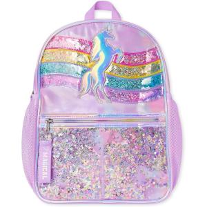 The Children’s Place Kids’ Preschool Elementary Backpack for Boys and Girls(Multicolor Unicorn Confetti Shaker)