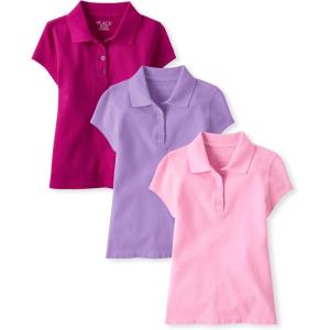 The Children’s Place Multipack Short Sleeve Pique Polo(Aurora Pink/Sparkle Pink/Purple)