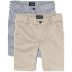The Children’s Place Stretch Chino Shorts(Fin Gray/Sandwash 2-pack)
