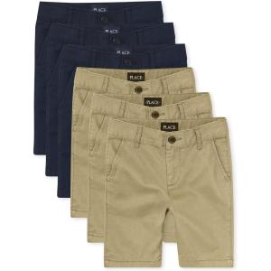 The Children’s Place Stretch Chino Shorts(Flax/New Navy 6-pack)