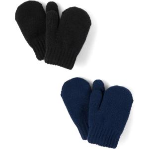 The Children’s Place Unisex Baby And Toddler Cold Weather Knit Mittens(Black 2-pack)