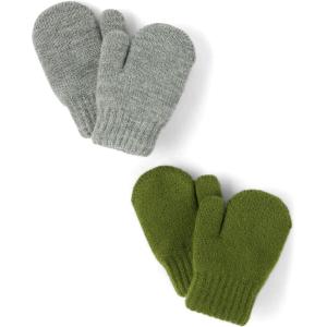 The Children’s Place Unisex Baby And Toddler Cold Weather Knit Mittens(Dark Ivy 2-pack)