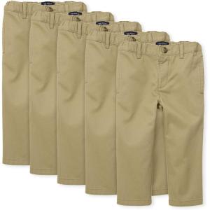 The Children’s Place and Toddler Stretch Relaxed Straight Chino Pants,multipacks(Flax/Flax 5-pack)