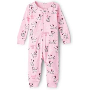 The Children’s Place baby-boys And Toddler Long Sleeve 100% Cotton Zip-front One Piece Footed Pajama(Puppy)