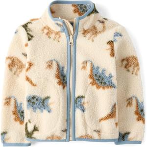 The Children’s Place baby-boys And Toddler Long Sleeve Sherpa Fleece Full Zip Jacket(Dino Haystack)