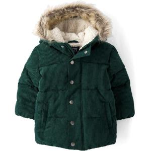 The Children’s Place baby-boys And Toddler Water and Wind Resistant Hooded Zip Front Courdory Puffer Jacket(Balt Green)