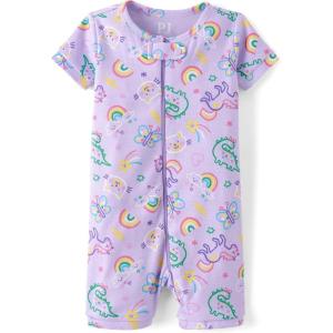 The Children’s Place baby-girls And Newborn 100% Cotton Short Sleeve Zip Front One Piece Footless Pajamas(Doodle Print)