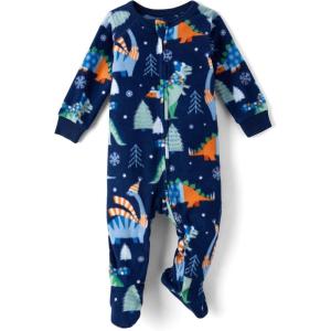The Children’s Place baby-girls And Toddler Fleece Long Sleeve Zip Front One Piece Footed Pajamas,sleep & Play(Downpour Dinosaurs)
