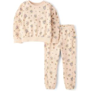 The Children’s Place baby-girls And Toddler Long Sleeve Active Shirt and Pant, 2 Piece Outfit(Frappe Floral)