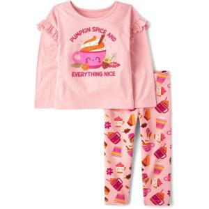 The Children’s Place baby-girls And Toddler Long Sleeve Active Shirt and Pant, 2 Piece Outfit(Fuzzy Pink)