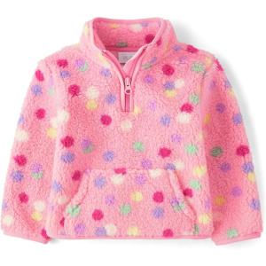 The Children’s Place baby-girls And Toddler Sherpa Jacket(Pink Dots Quarter Zip)