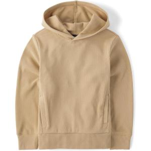 The Children’s Place boys Active Long Sleeve Sueded Rib Hoodie(Java Hill Ribbed)