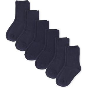 The Children’s Place boys Crew Socks Variety Pack(Blue 6-pack)