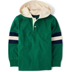 The Children’s Place boys Everyday Casual Hooded Long Sleeve T-shirt(Park Bench Green)