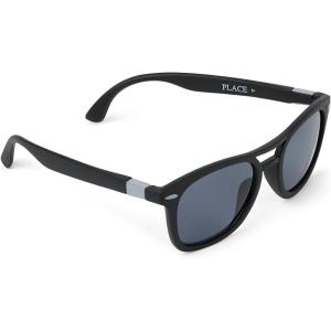 The Children’s Place boys Fashion Sunglasses Pilot Sunglasses(Black Double Bar Square Sunglasses)