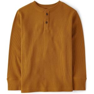 The Children’s Place boys Long Sleeve Thermal Henley Shirt(Honey Comb)