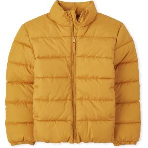 The Children’s Place boys Medium Weight Puffer Jacket, Wind, Water-resistant(Tiger Gold)